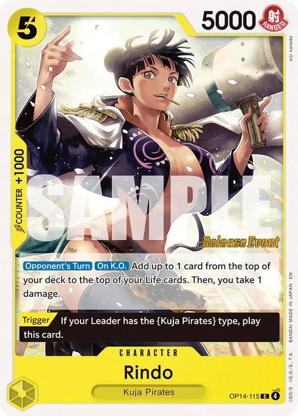Rindo — The Azure Sea's Seven Release Event Cards — One Piece Card Game