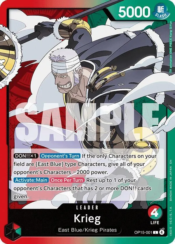 Krieg (OP15-001) — Adventure on Kami's Island — One Piece Card Game