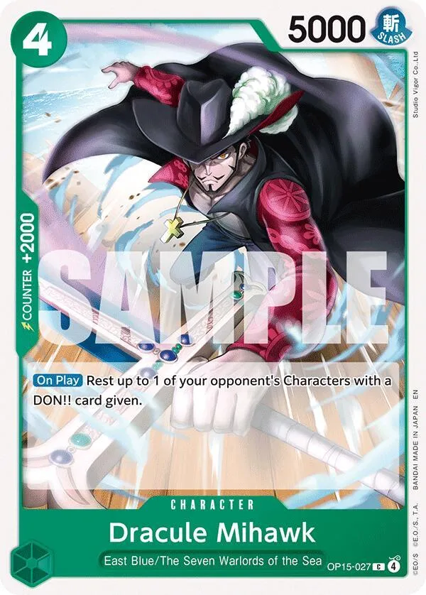 Dracule Mihawk — Adventure on Kami's Island — One Piece Card Game