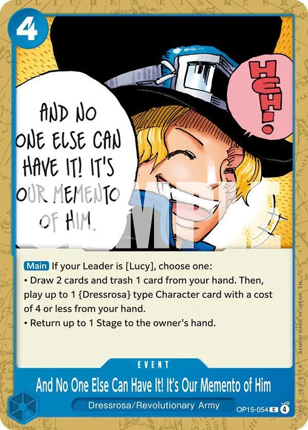 And No One Else Can Have It! It's Our Memento of Him — Adventure on Kami's Island — One Piece Card Game