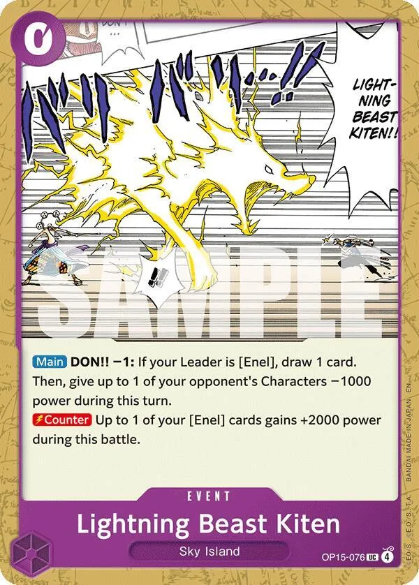 Lightning Beast Kiten — Adventure on Kami's Island — One Piece Card Game