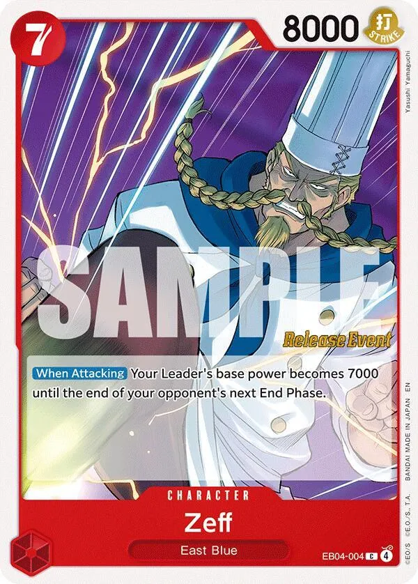 Zeff — Adventure on Kami's Island Release Event Cards — One Piece Card Game