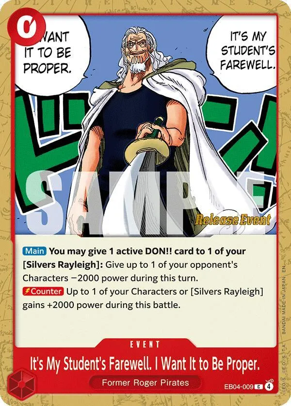 It's My Student's Farewell. I Want It to Be Proper. — Adventure on Kami's Island Release Event Cards — One Piece Card Game