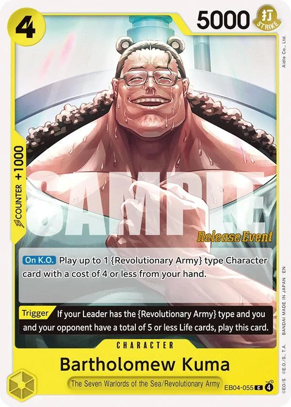Bartholomew Kuma (EB04-055) — Adventure on Kami's Island Release Event Cards — One Piece Card Game