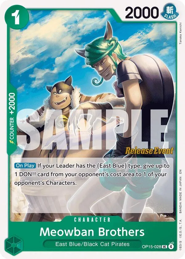 Meowban Brothers — Adventure on Kami's Island Release Event Cards — One Piece Card Game