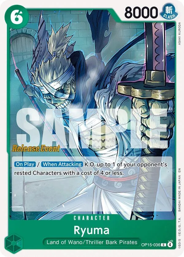 Ryuma — Adventure on Kami's Island Release Event Cards — One Piece Card Game