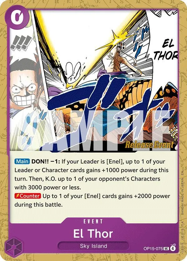 El Thor — Adventure on Kami's Island Release Event Cards — One Piece Card Game