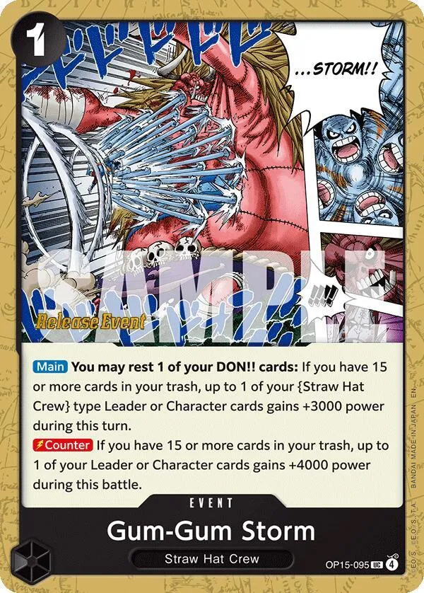 Gum-Gum Storm from Adventure on Kami's Island Release Event Cards - One Piece Card Game