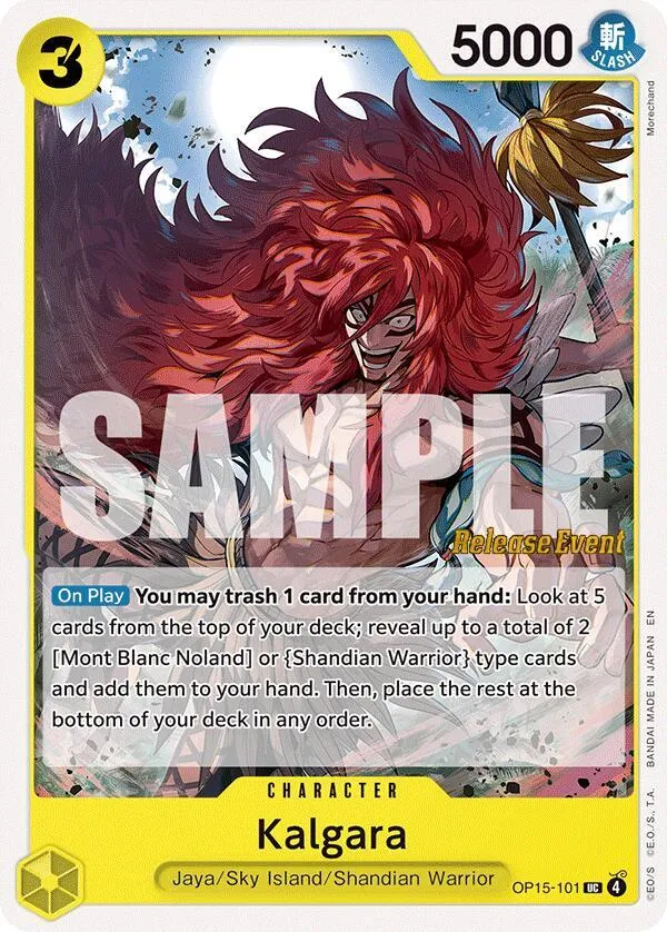 Kalgara — Adventure on Kami's Island Release Event Cards — One Piece Card Game