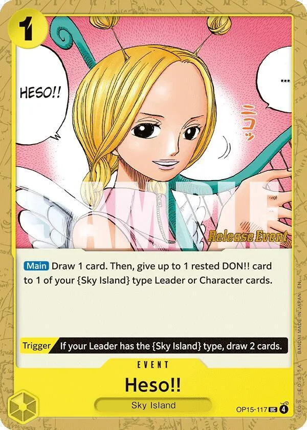 Heso!! — Adventure on Kami's Island Release Event Cards — One Piece Card Game