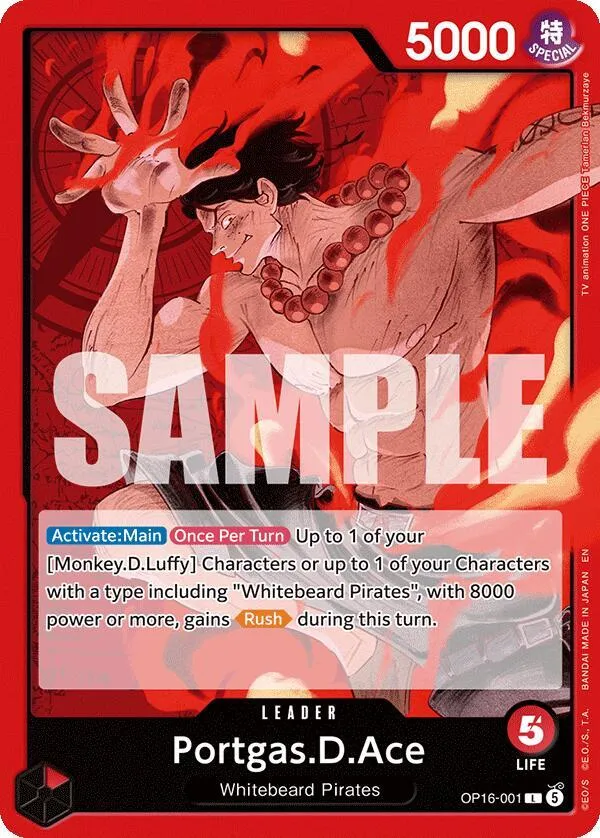 Portgas.D.Ace (001) — The Time of Battle — One Piece Card Game