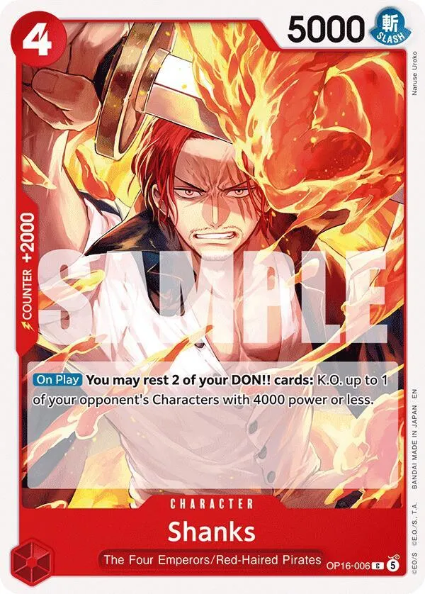 Shanks — The Time of Battle — One Piece Card Game