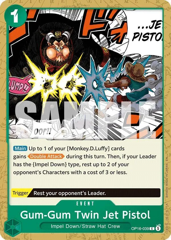 Gum-Gum Twin Jet Pistol — The Time of Battle — One Piece Card Game