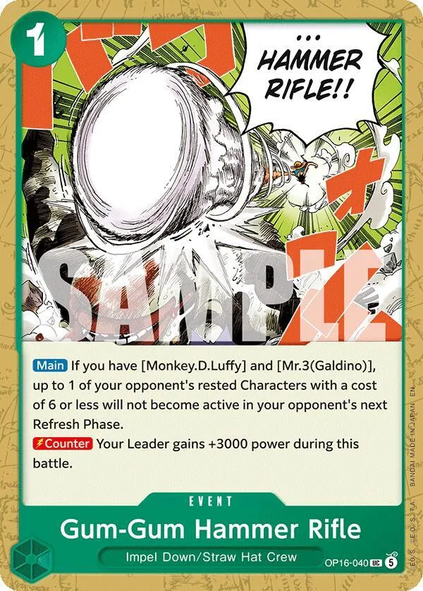 Gum-Gum Hammer Rifle — The Time of Battle — One Piece Card Game
