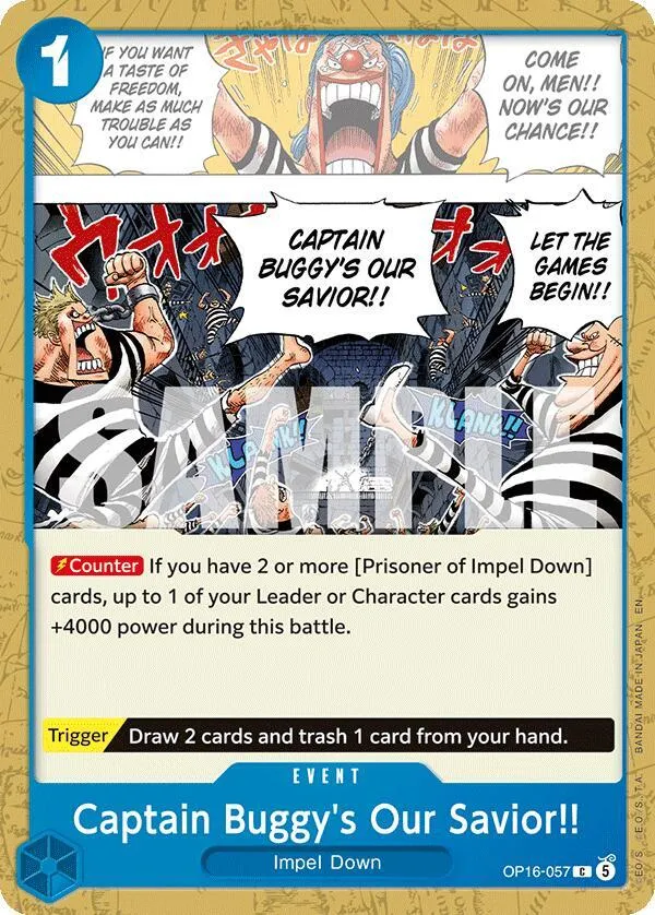 Captain Buggy's Our Savior!! — The Time of Battle — One Piece Card Game