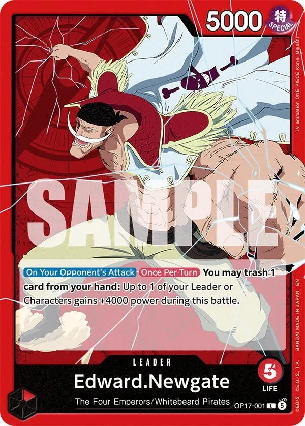Edward.Newgate (001) — The World's Strongest Warriors — One Piece Card Game