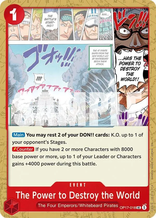 The Power to Destroy the World — The World's Strongest Warriors — One Piece Card Game