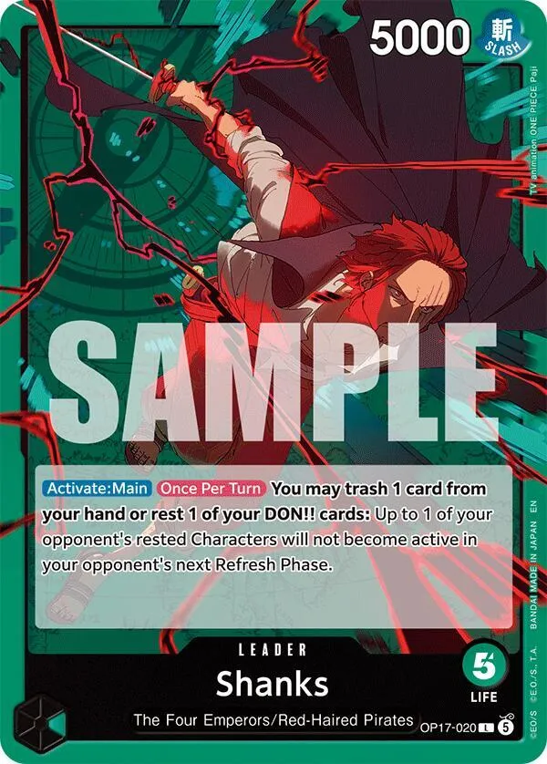 Shanks (020) — The World's Strongest Warriors — One Piece Card Game