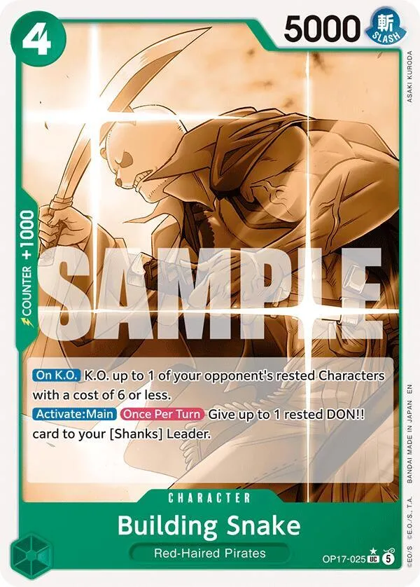 Building Snake (Pandaman Art) — The World's Strongest Warriors — One Piece Card Game