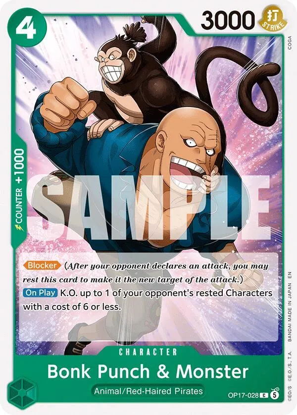 Bonk Punch & Monster — The World's Strongest Warriors — One Piece Card Game