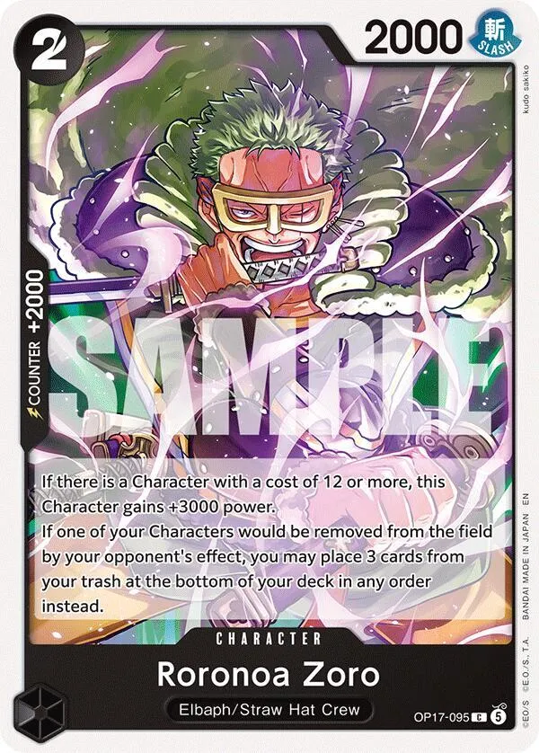 Roronoa Zoro (095) — The World's Strongest Warriors — One Piece Card Game