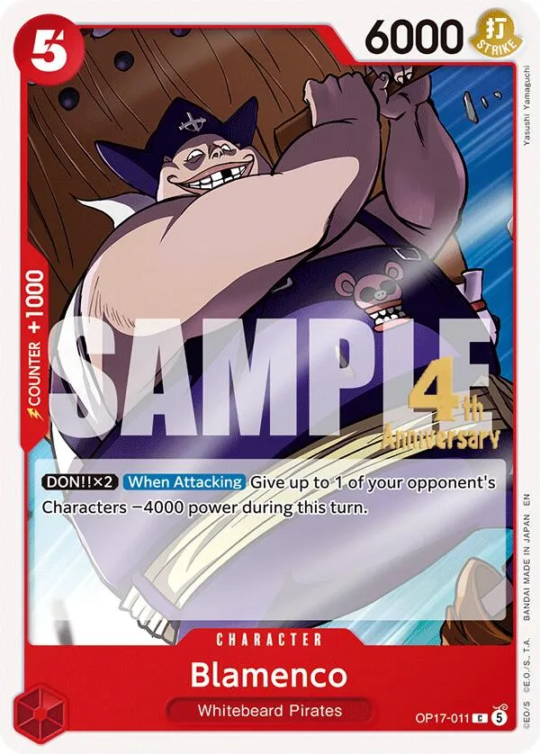 Blamenco — The World's Strongest Warriors Release Event Cards — One Piece Card Game