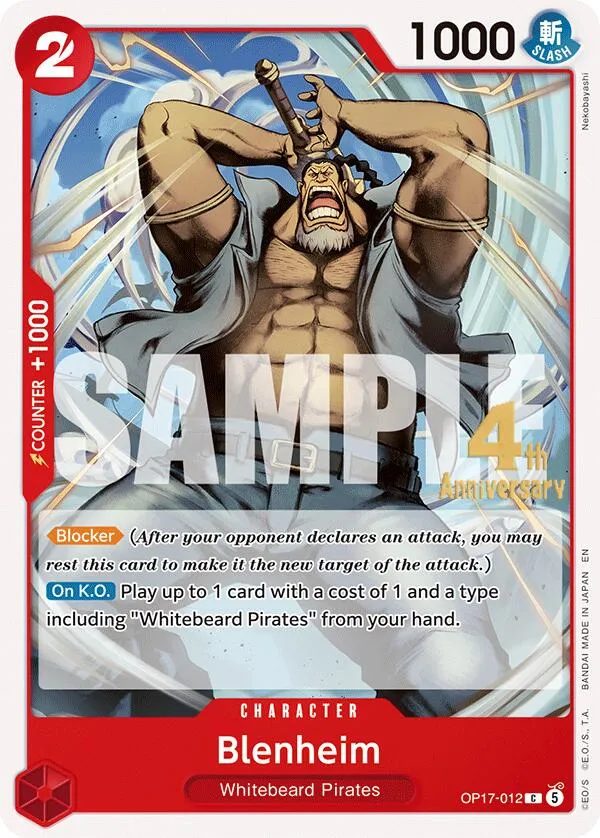 Blenheim — The World's Strongest Warriors Release Event Cards — One Piece Card Game