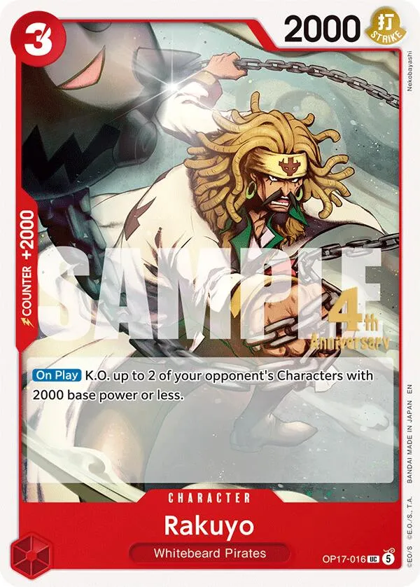Rakuyo — The World's Strongest Warriors Release Event Cards — One Piece Card Game