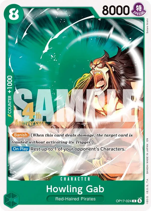 Howling Gab — The World's Strongest Warriors Release Event Cards — One Piece Card Game