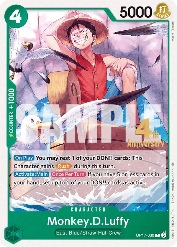 Monkey.D.Luffy (030) — The World's Strongest Warriors Release Event Cards — One Piece Card Game