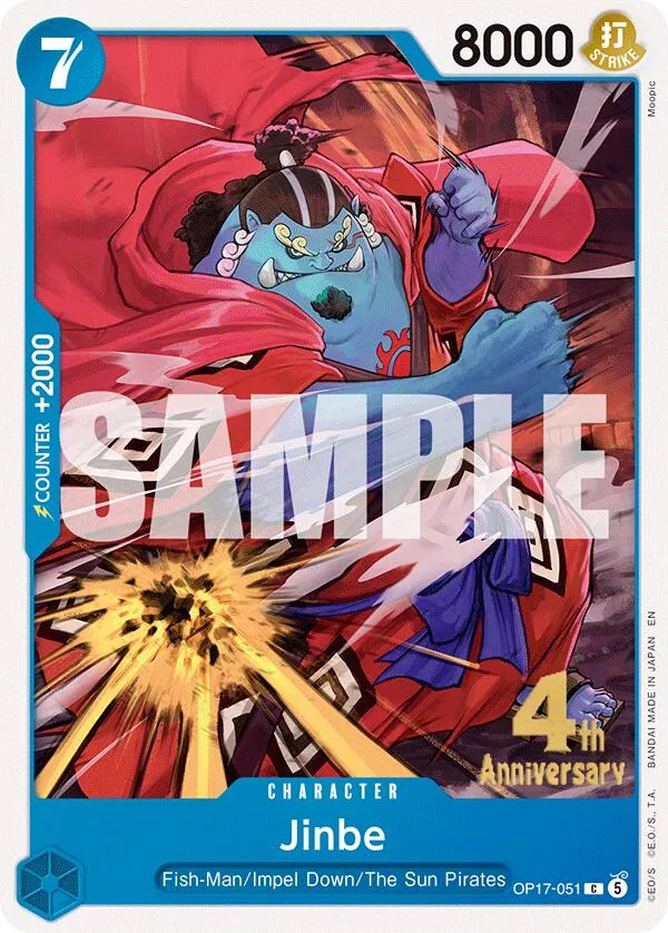 Jinbe (051) — The World's Strongest Warriors Release Event Cards — One Piece Card Game