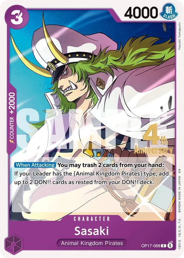 Sasaki — The World's Strongest Warriors Release Event Cards — One Piece Card Game