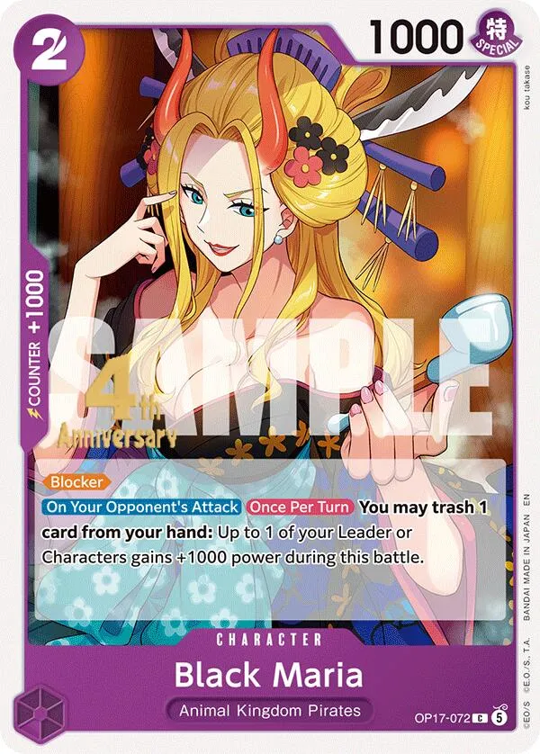 Black Maria — The World's Strongest Warriors Release Event Cards — One Piece Card Game