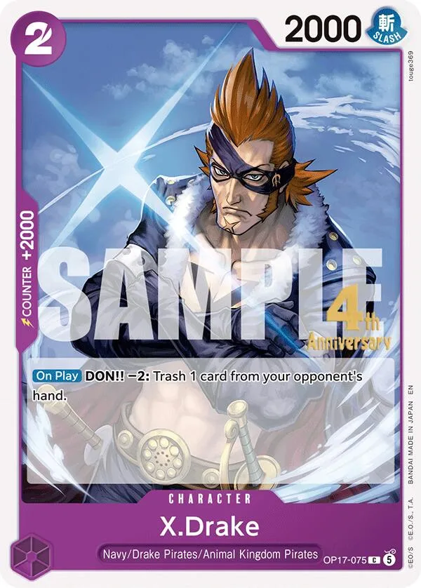 X.Drake — The World's Strongest Warriors Release Event Cards — One Piece Card Game