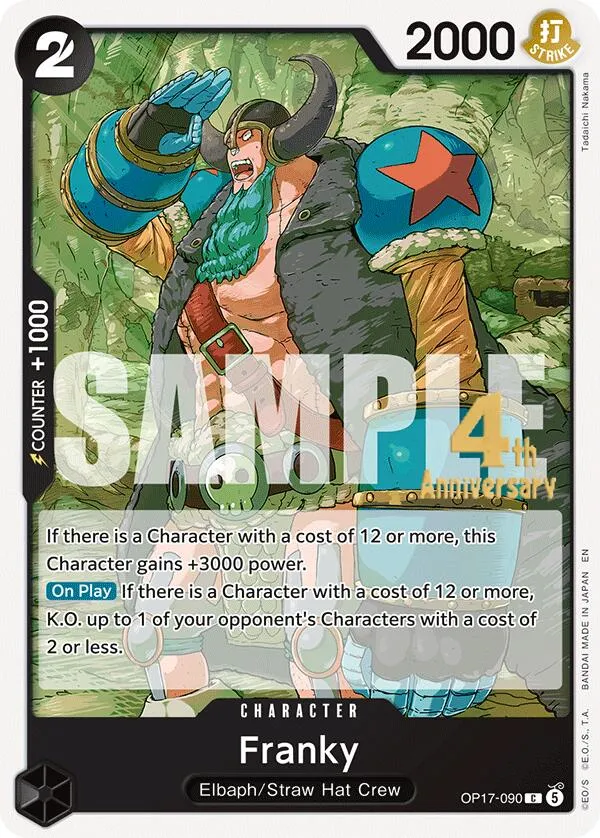 Franky — The World's Strongest Warriors Release Event Cards — One Piece Card Game