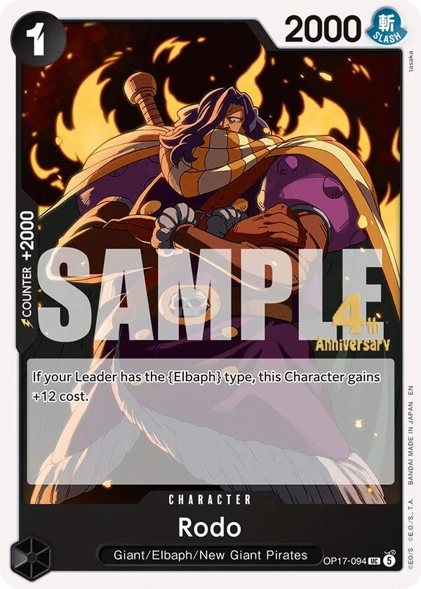 Rodo — The World's Strongest Warriors Release Event Cards — One Piece Card Game