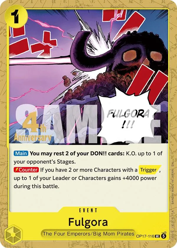 Fulgora — The World's Strongest Warriors Release Event Cards — One Piece Card Game