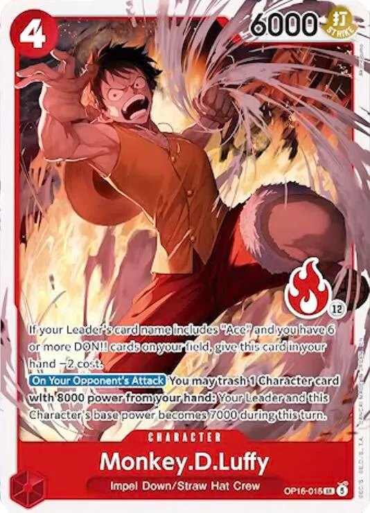 Monkey.D.Luffy (OP16-015) (Ace Deck) from Set Sail Deck Set - One Piece Card Game