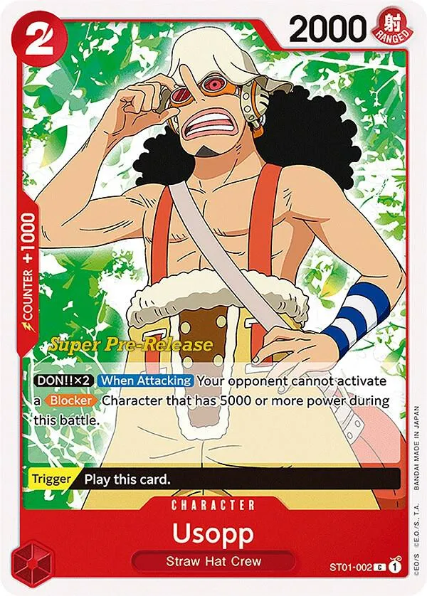 Usopp (ST01-002) — ST-01: Starter Deck 1 Straw Hat Crew (Super Pre-Release Edition) — One Piece Card Game