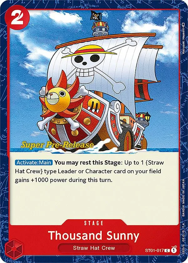 Thousand Sunny — ST-01: Starter Deck 1 Straw Hat Crew (Super Pre-Release Edition) — One Piece Card Game
