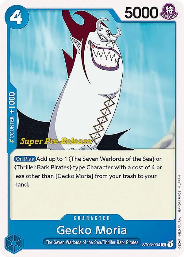 Gecko Moria — ST-03: Starter Deck 3 The Seven Warlords of The Sea (Super Pre-Release Edition) — One Piece Card Game