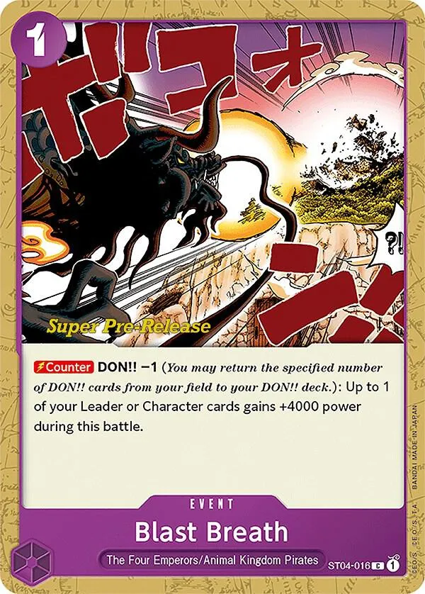 Blast Breath — ST-04: Starter Deck 4 Animal Kingdom Pirates (Super Pre-Release Edition) — One Piece Card Game