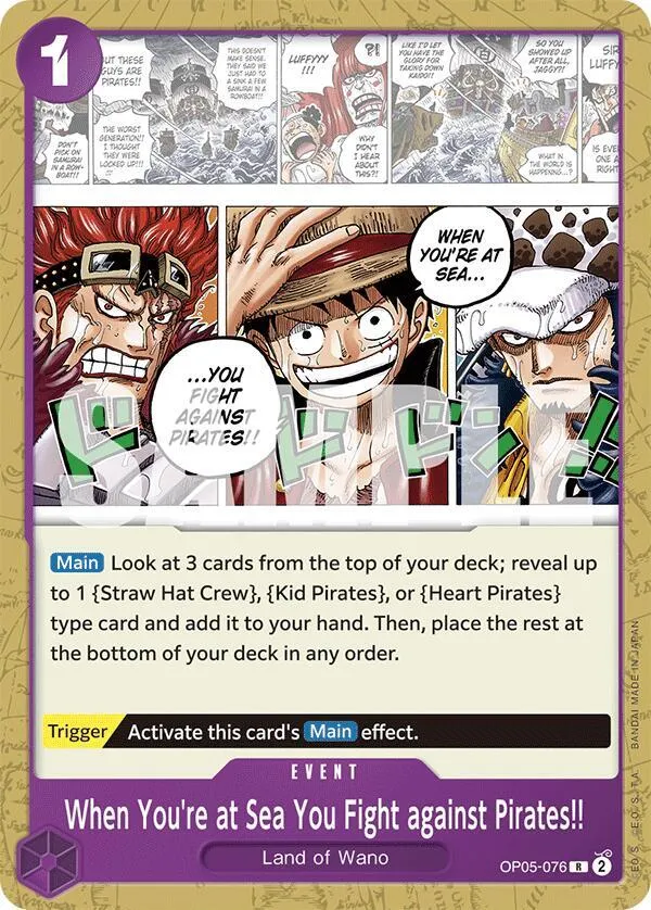 En mer... ce sont les pirates qu'on affronte !! (OP05-076) — ST-18: Starter Deck 18 PURPLE Monkey.D.Luffy — One Piece Card Game