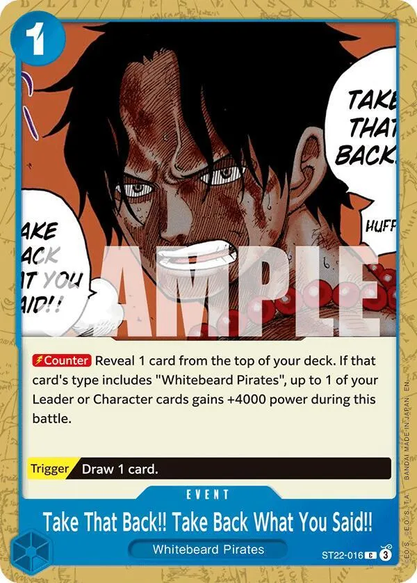 Take That Back!! Take Back What You Said!! — Starter Deck 22: Ace & Newgate — One Piece Card Game