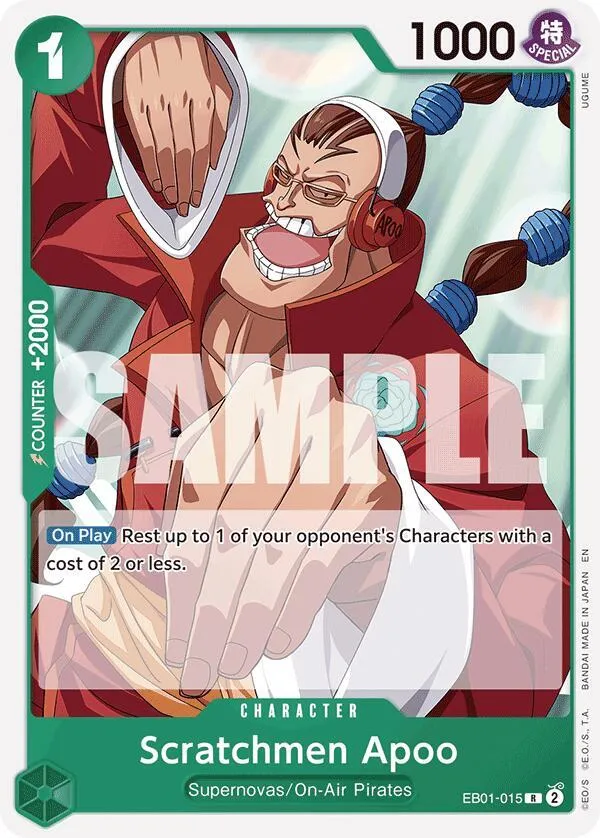 Scratchmen Apoo (Reprint) — ST-24: Starter Deck 24 GREEN Jewelry Bonney — One Piece Card Game