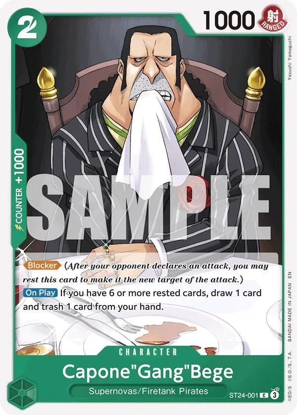 Capone"Gang"Bege from ST-24: Starter Deck 24 GREEN Jewelry Bonney - One Piece Card Game