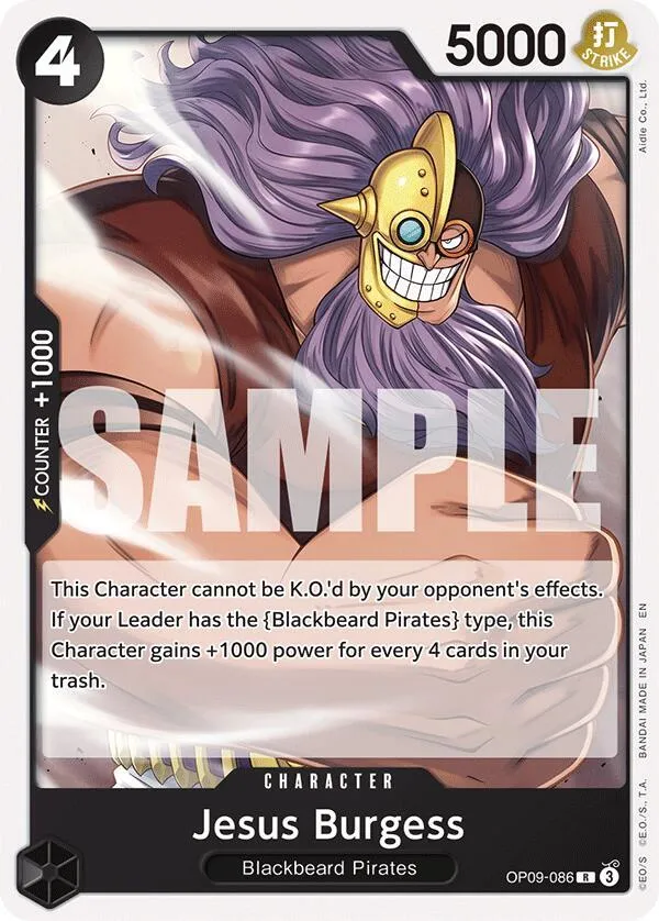 Jesus Burgess (Reprint) — ST-27: Starter Deck 27 BLACK Marshall.D.Teach — One Piece Card Game