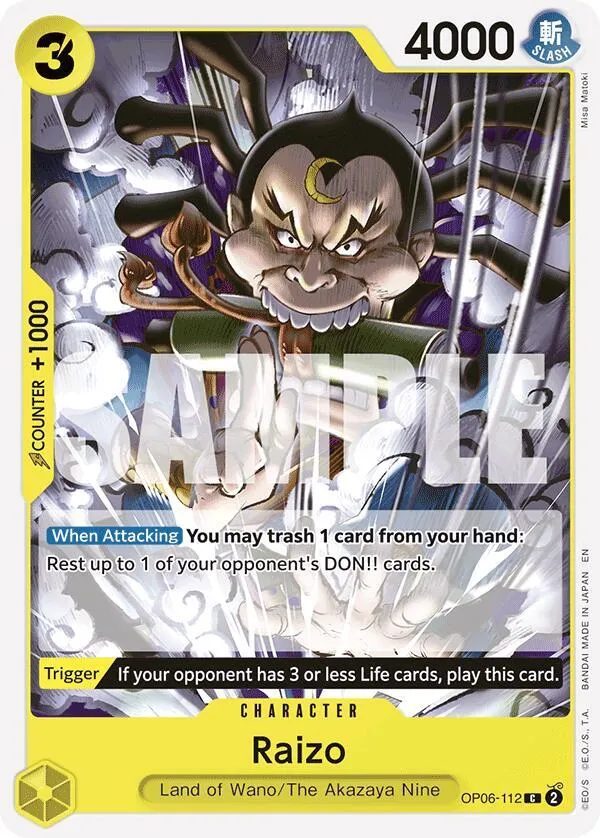 Raizo (Reprint) — ST-28: Starter Deck 28 GREEN/YELLOW Yamato — One Piece Card Game