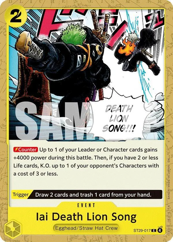 Iai Death Lion Song — ST-29: Starter Deck 29 Egghead — One Piece Card Game