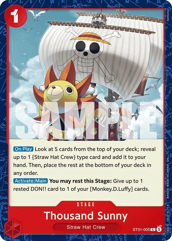Thousand Sunny — ST-31: Starter Deck 31 RED Monkey.D.Luffy — One Piece Card Game